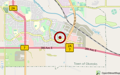 Navigation zum Campingplatz Okotoks Lions Sheep River Campground