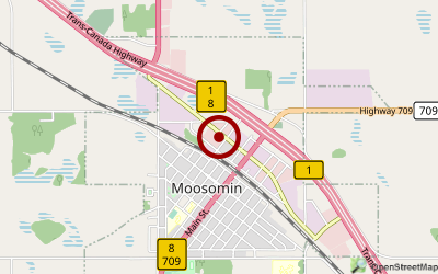 Navigation zum Campingplatz Moosomin and District Regional Park